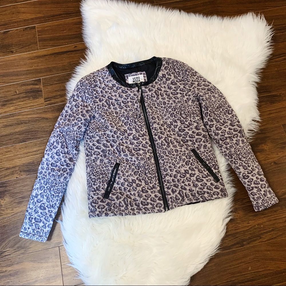 Leopard Print Jacket Blazer Lightweight Coat Animal Print